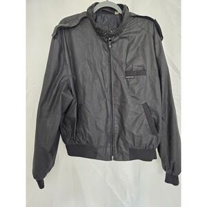 Vintage Members Only Mens Black Classic Bomber Jacket Size 46
